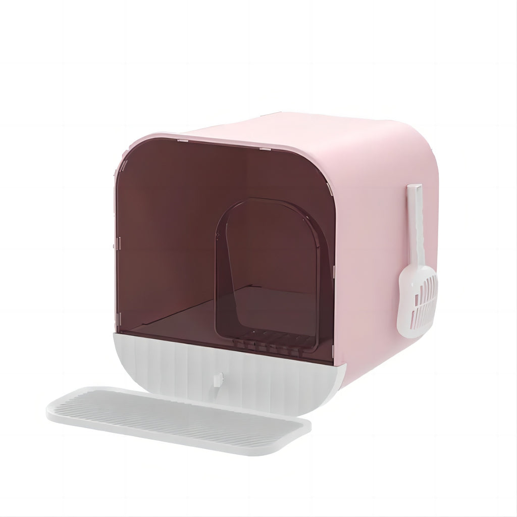 HOT SALE Pet Products Cleaning Plastic Cat Toilet Box Trays Simple Cute Cat Head Cat Litter Box