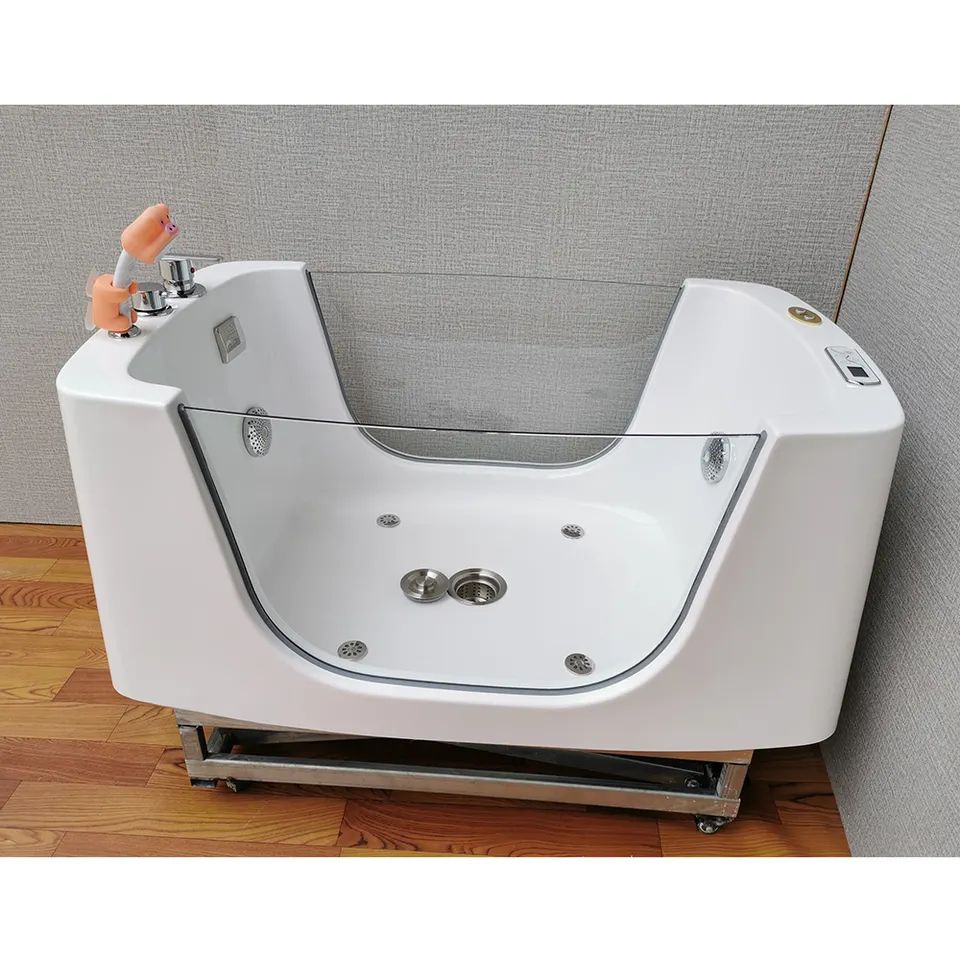 High Quality luxuriously stainless steel bracket pet sink pet dog cleaning tub electric lifting dog bath tub