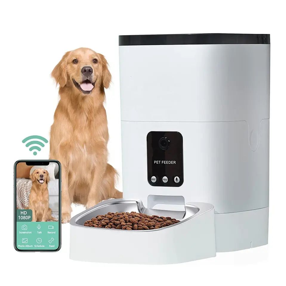 Custom Logo Automatic Smart Dog Pet Feeder Timer Camera Wifi Pet Feeders For Dogs Cats Bowls 6L
