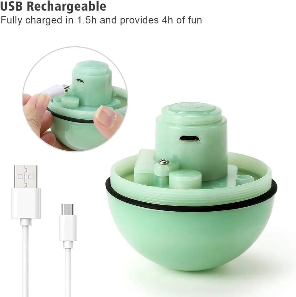 USB Rechargeable 360 Degree Self Rotating Interactive Cat Toys Ball