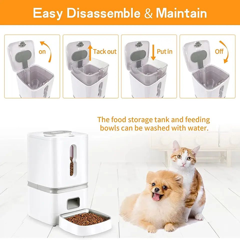 7L New Smart Automatic Dog Feeder With Timer and only bowl food Auto pet feeders dispenser For Cat