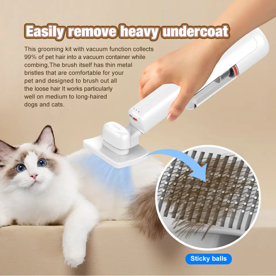 High Quality Dog Hair Vacuum Grooming Professional Pet Grooming Brush Hair Remover Scissors 