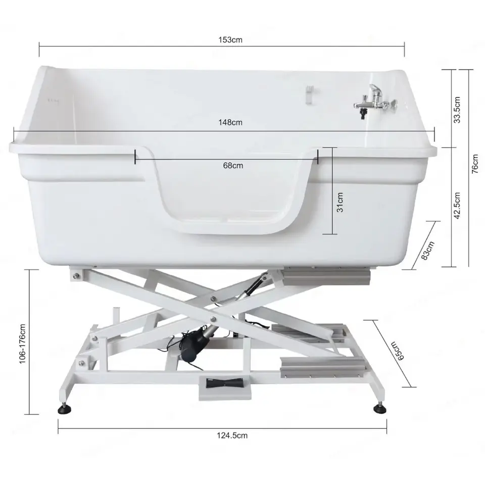 Wholesale small multi-functional intelligent ozone massage SPA pet shower basin can be OEM