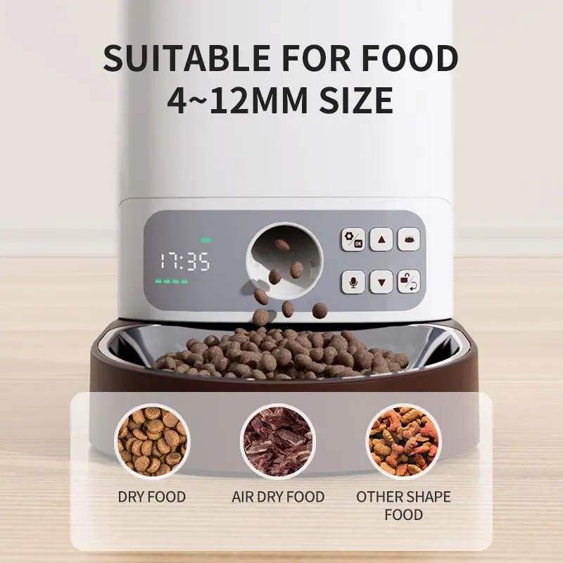 automatic food dispenser large capacity wifi with voice recording dog bowl