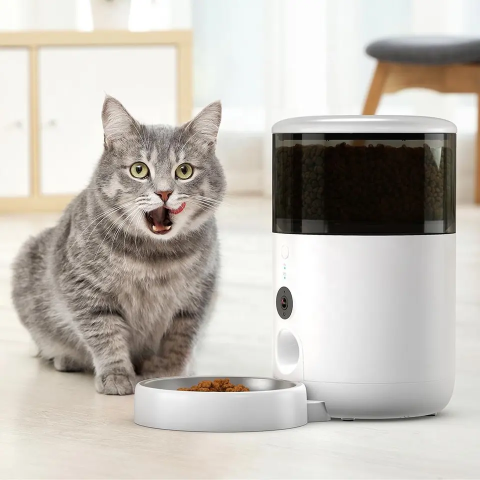 Wholesale Smart Automatic Pet Feeders Automatic Cat Feeder with APP Control Dual Power Supply