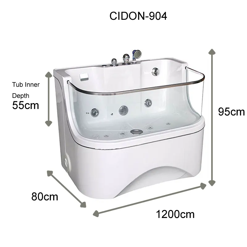 Cat and dog SPA pet shop large acrylic bathtub with stairs for grooming pet bathtub bath 