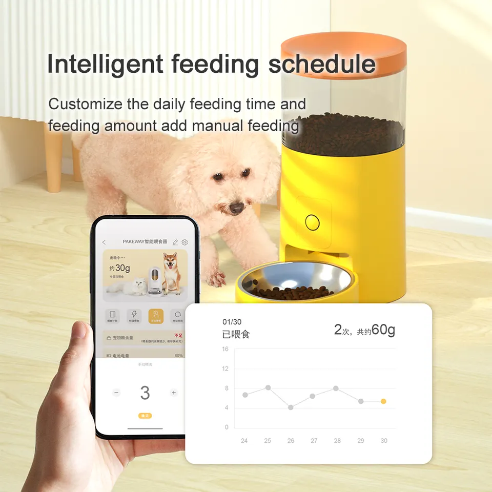 Wholesale Smart Pet Feeder Large Capacity Cat Automatic Feeder Wifi Mobile App Remote Control Dog Bowl