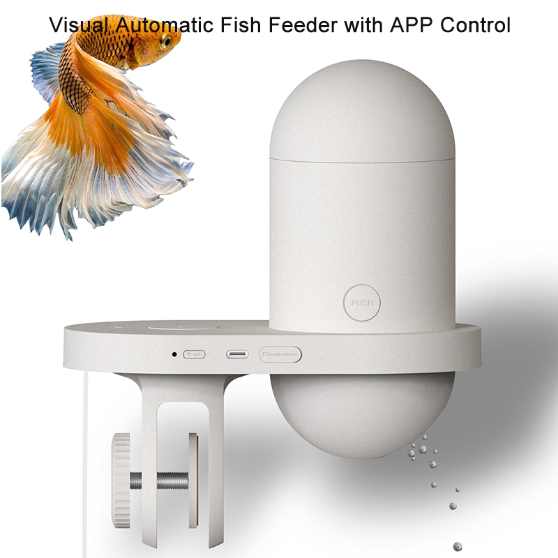 Wholesale Smart Automatic Fish Feeder With Camera WiFi Control Adjustable Vision Fish Feeder Food Dispenser
