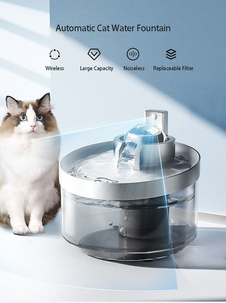 Wholesale Intelligent Automatic Cat Drinking Fountain Infrared Sensing Large Capacity Cat Drinking Fountain Mute Cat Bowl