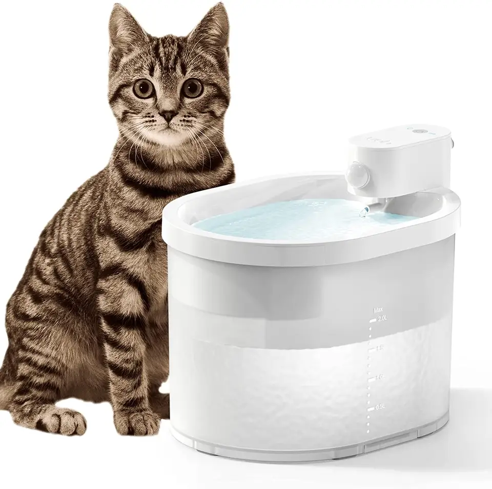 Wholesale Smart Pet Water Fountain Ultra Quiet Wireless Automatic Circulation Cat Fountain LED Wireless Sensor Dog Water Bowl