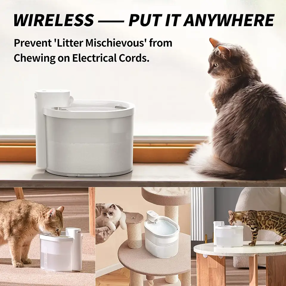 Automatic Circulation Cat Fountain LED Wireless Sensor Dog Water Bowl