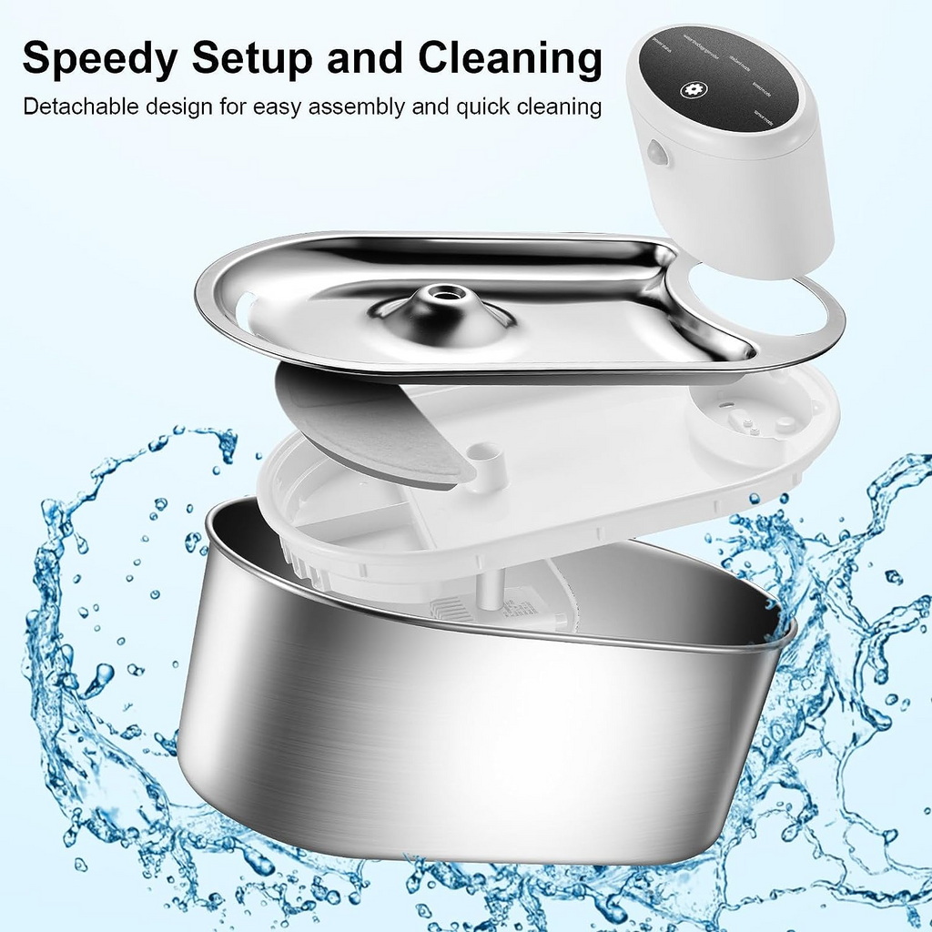 Wireless Stainless Steel Cat Water Fountain Smart Sensor 120 Degree Cat Water Dispenser with Motion Sensor