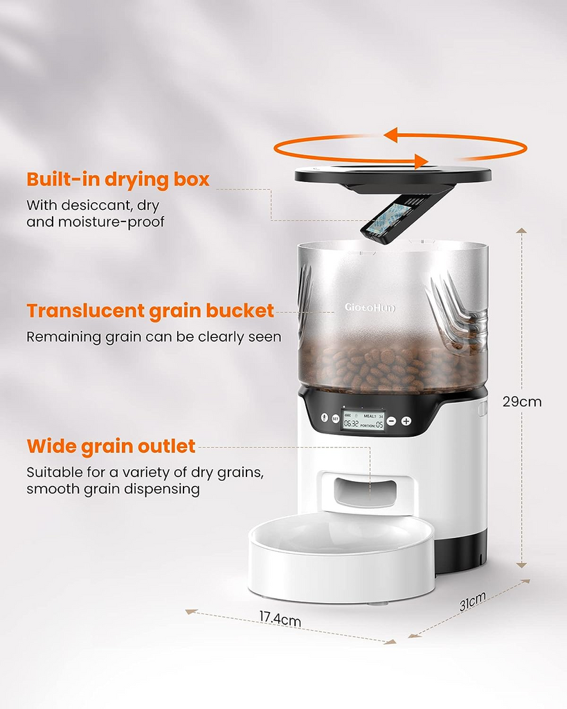 Automatic Cat Feeder Timing Cat Dry Food Dispenser with Desiccant Bag Smart Automatic Dog Feeder