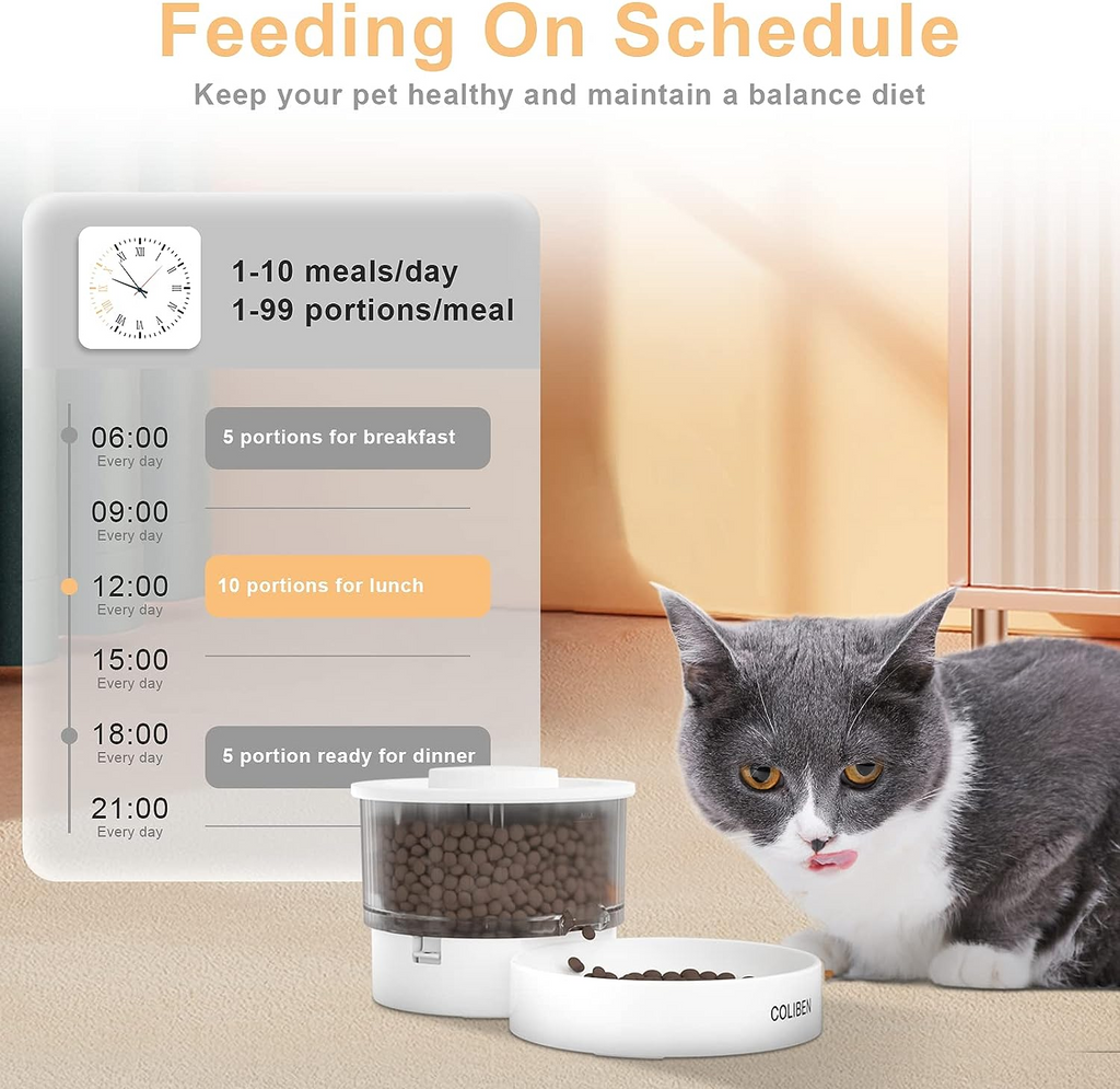 Automatic Cat Feeder Timing Cat Dry Food Dispenser with Desiccant Bag Smart Automatic Dog Feeder