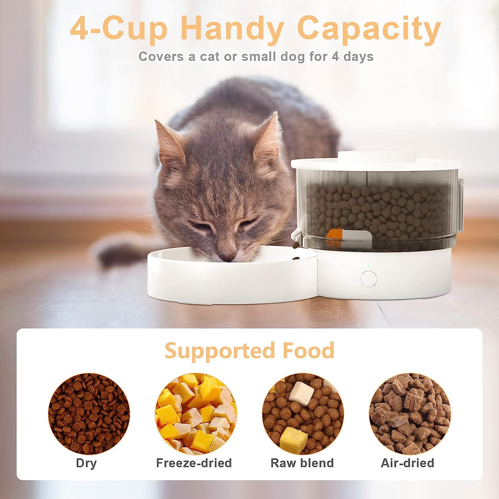 Automatic Cat Feeder Timing Cat Dry Food Dispenser with Desiccant Bag Smart Automatic Dog Feeder