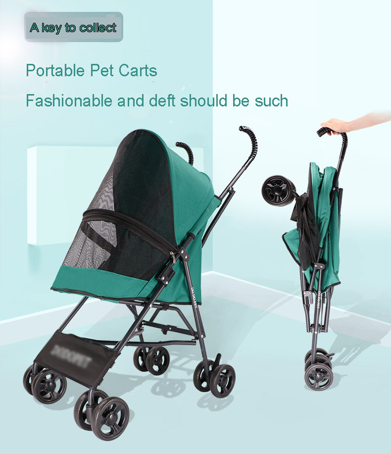 Factory Outlet Foldable Portable Pet Cat Travel Trolley Environmental Material Breathable Pet Dog Stroller 4 Wheels