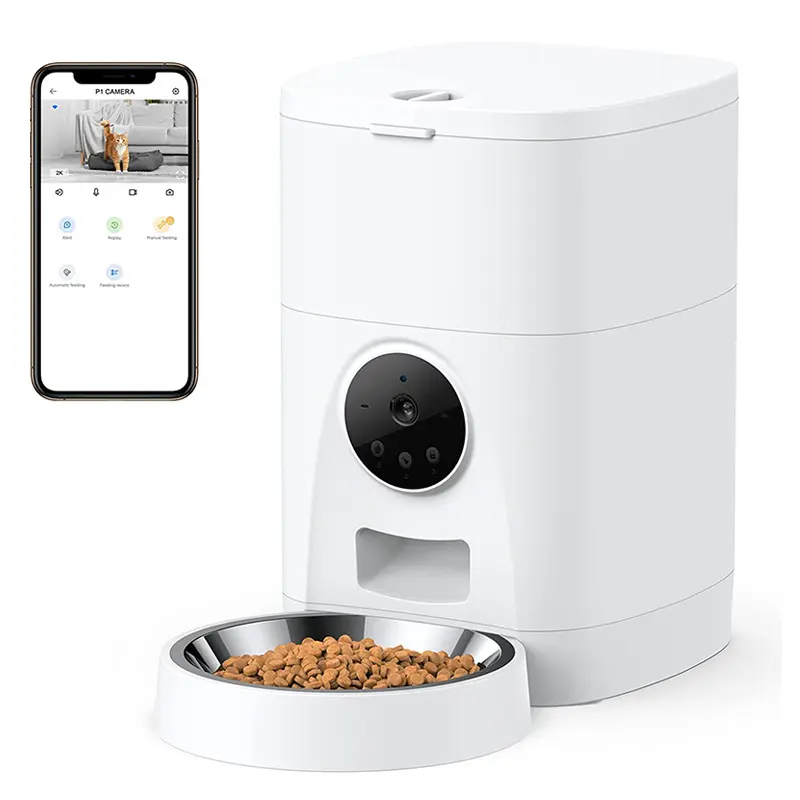 Pet Smart Feeder APP Control with Camera Support Food Control and Timing Feeding Automatic Dog Bowl With Voice Feeding Reminder