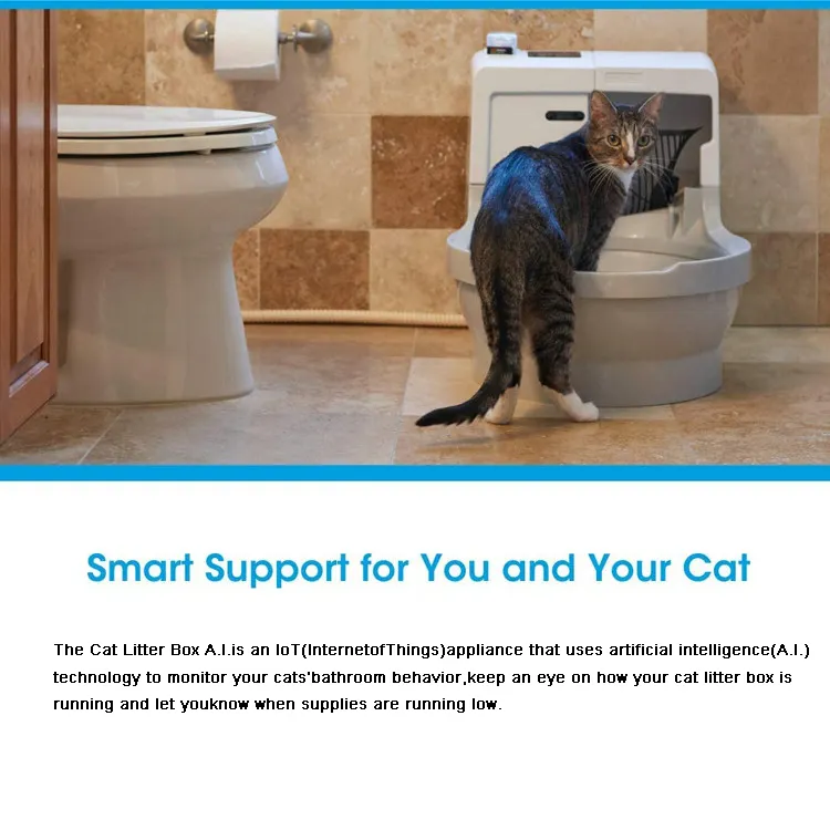 New Technology Automatic Cat Toilet Three Cleaning Modes Can Permanently Use Cat Litter Box Smart Support Pet Toilet