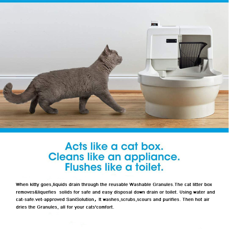 New Technology Automatic Cat Toilet Three Cleaning Modes Can Permanently Use Cat Litter Box Smart Support Pet Toilet