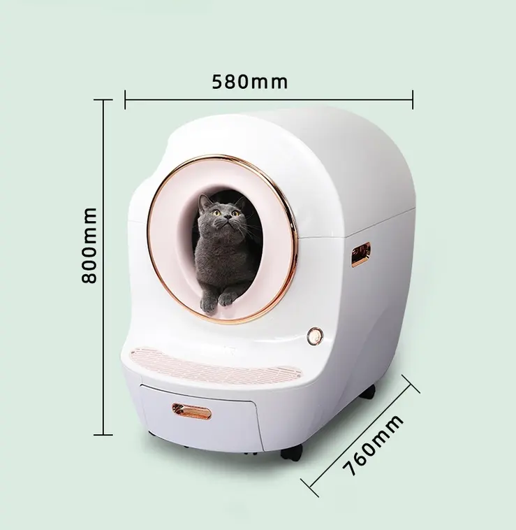 Smart Pet Litter Box Wifi Connection App Remote Control Automatic Cat Toilet