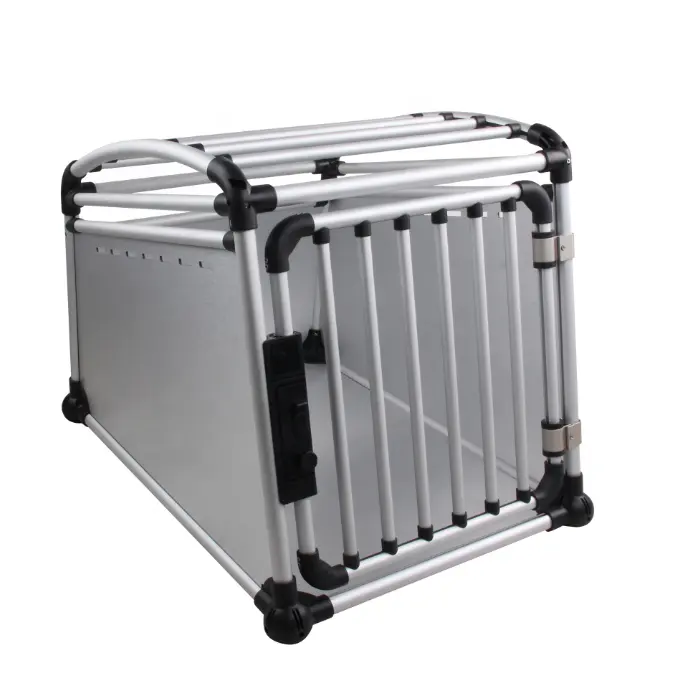 Aluminum Alloy Dog Transport Box With Non-slip Pad Factory Wholesale Large Metal Pet Dog Cage 