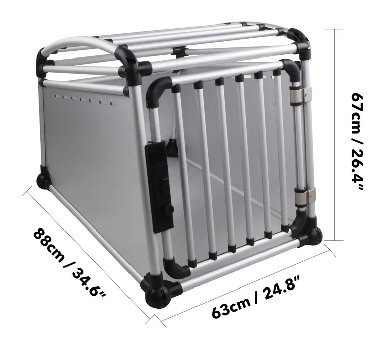 Factory Wholesale Large Metal Pet Dog Cage Aluminum Alloy Dog Transport Box With Non-slip Pad