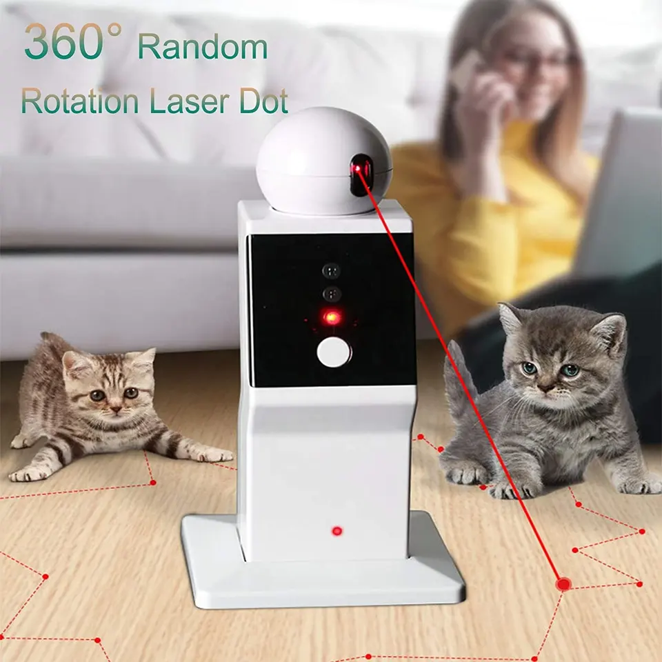 Wholesale Interactive Laser Pointer Toys for Cats 360-degree Random Rotation Ultra-quiet Design Amusing Cat Toys