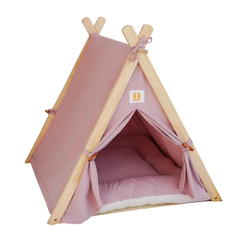 Wholesale Portable Pet Dog Tent High Quality Conical Cat Tent With Thick Pad For Dogs And Cats Outdoor Camping