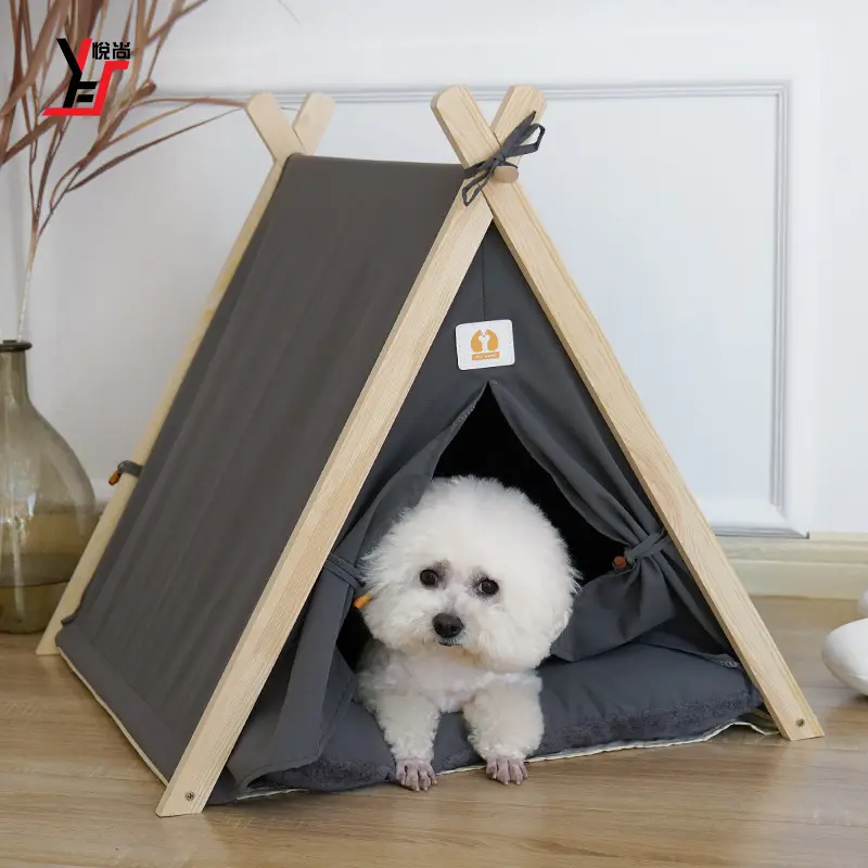 Wholesale Portable Pet Dog Tent High Quality Conical Cat Tent With Thick Pad For Dogs And Cats Outdoor Camping