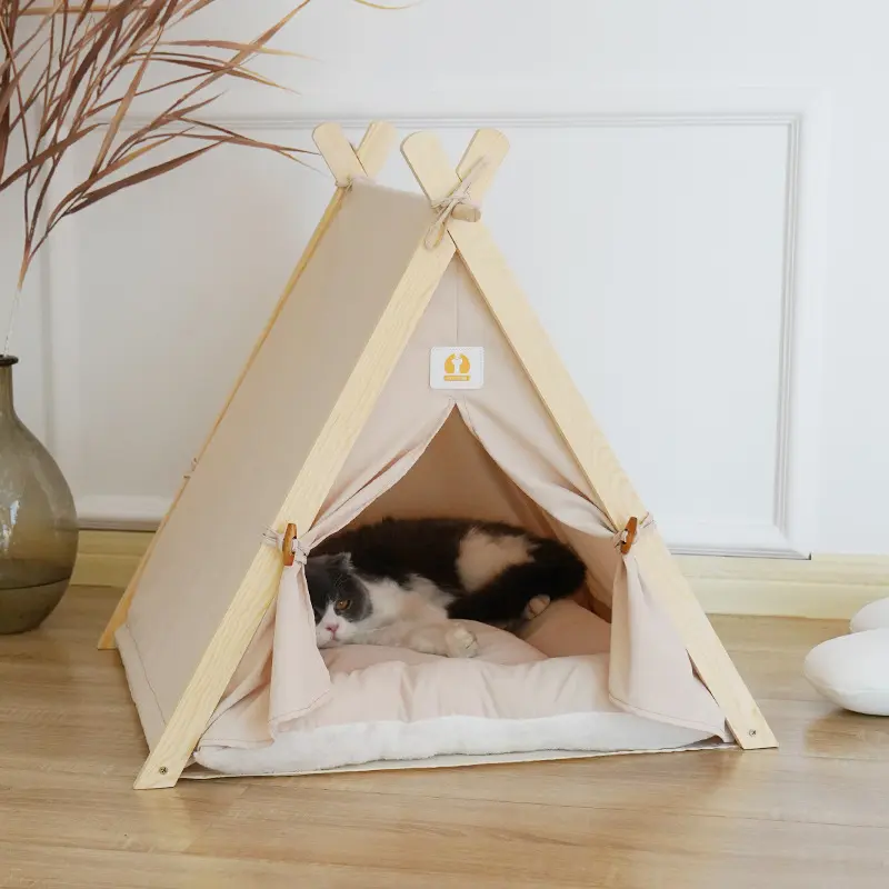 Wholesale Portable Pet Dog Tent High Quality Conical Cat Tent With Thick Pad For Dogs And Cats Outdoor Camping