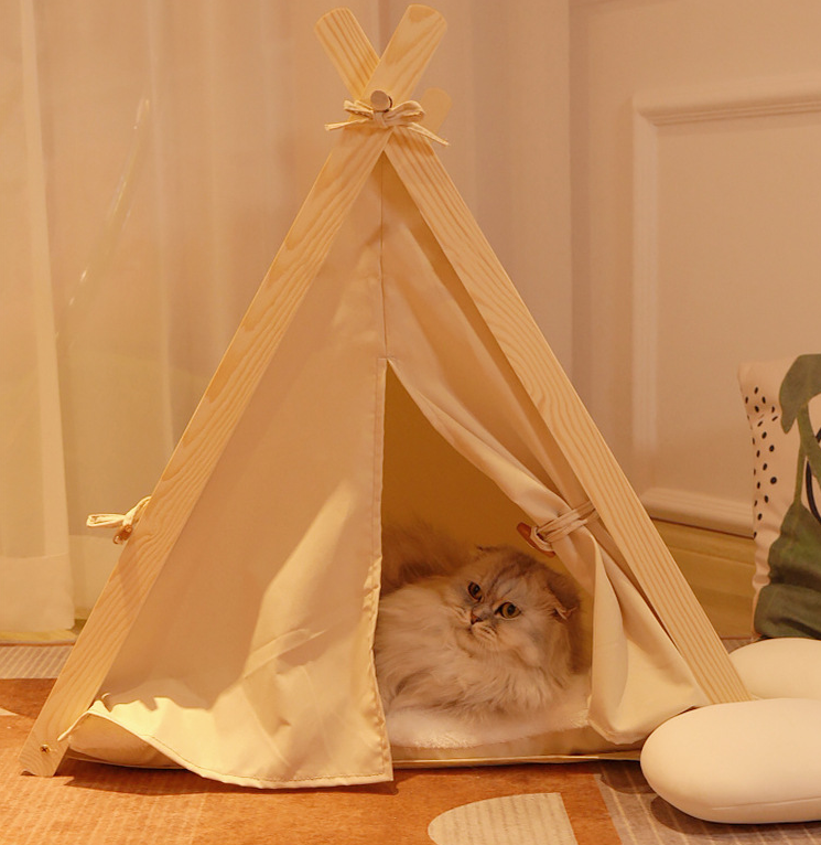 Wholesale Portable Pet Dog Tent High Quality Conical Cat Tent With Thick Pad For Dogs And Cats Outdoor Camping