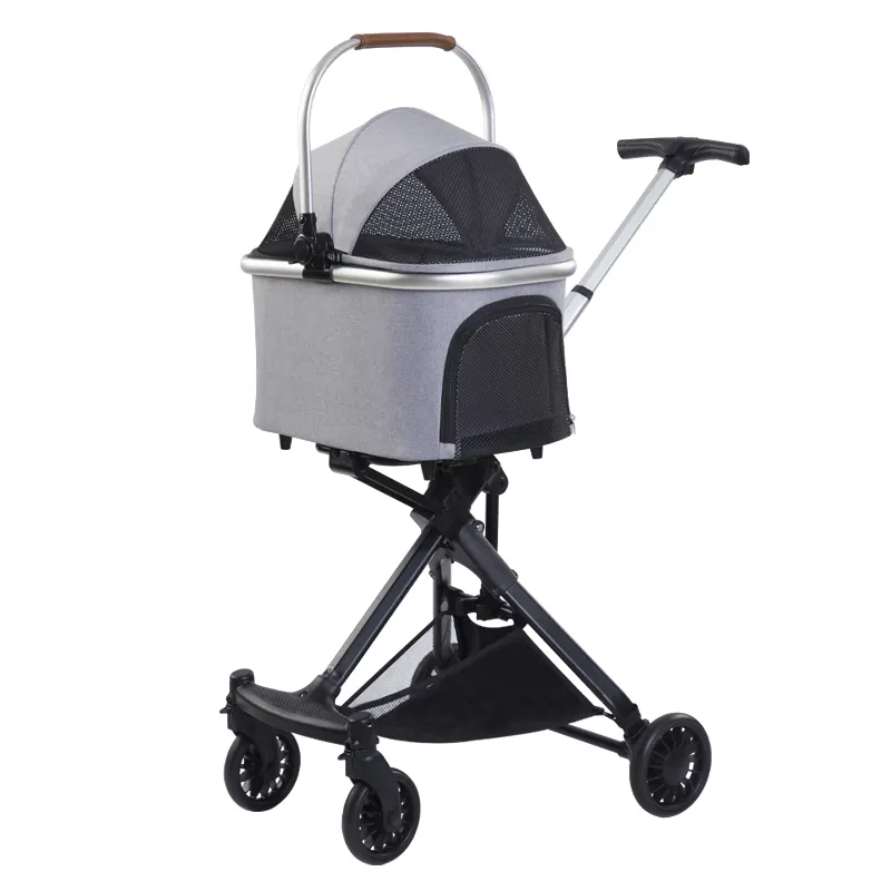 Suitable for Small and Medium Dogs Luxury Foldable Portable Pet Stroller Cat Going Out Detachable Carriage 