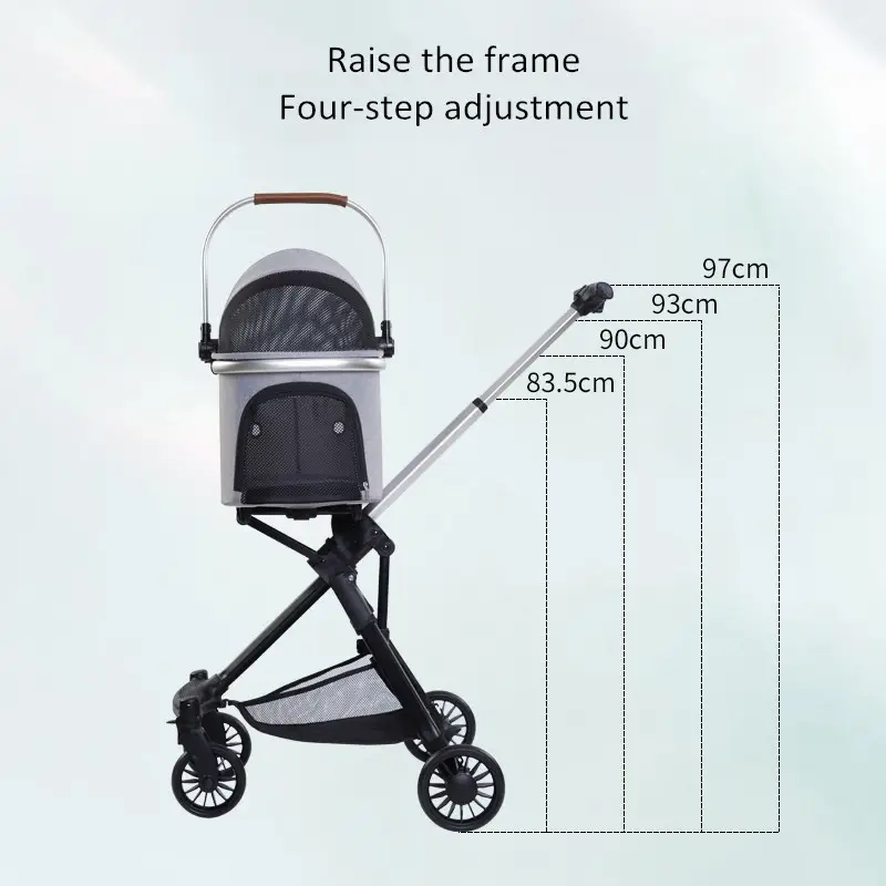 Luxury Foldable Portable Pet Stroller Cat Going Out Detachable Carriage Suitable for Small and Medium Dogs
