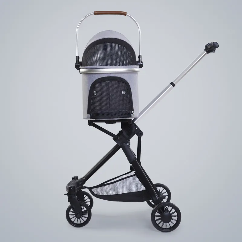 Luxury Foldable Portable Pet Stroller Cat Going Out Detachable Carriage Suitable for Small and Medium Dogs
