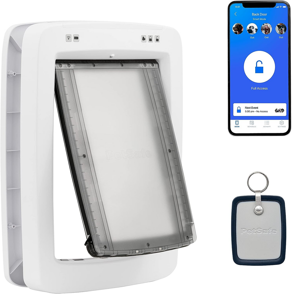 Weatherproof baffle Timer smart dog safety door Wholesale Smart pet safety door App remote control 