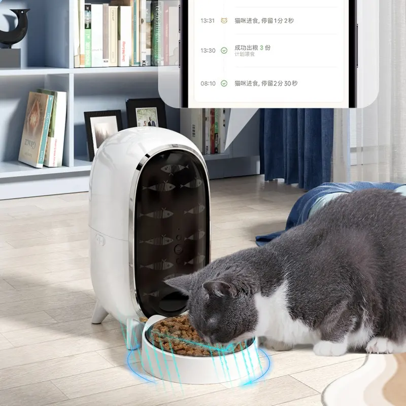 App Remote Control  Wholesale Smart Pet Feeder with Camera2023 New Products Hot Selling Wifi Automatic Cat Food Dispenser 