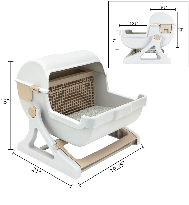 Enclosed Self Cleaning Automatic Cat Toilet Furniture Smart Intelligent Cat Litter Box