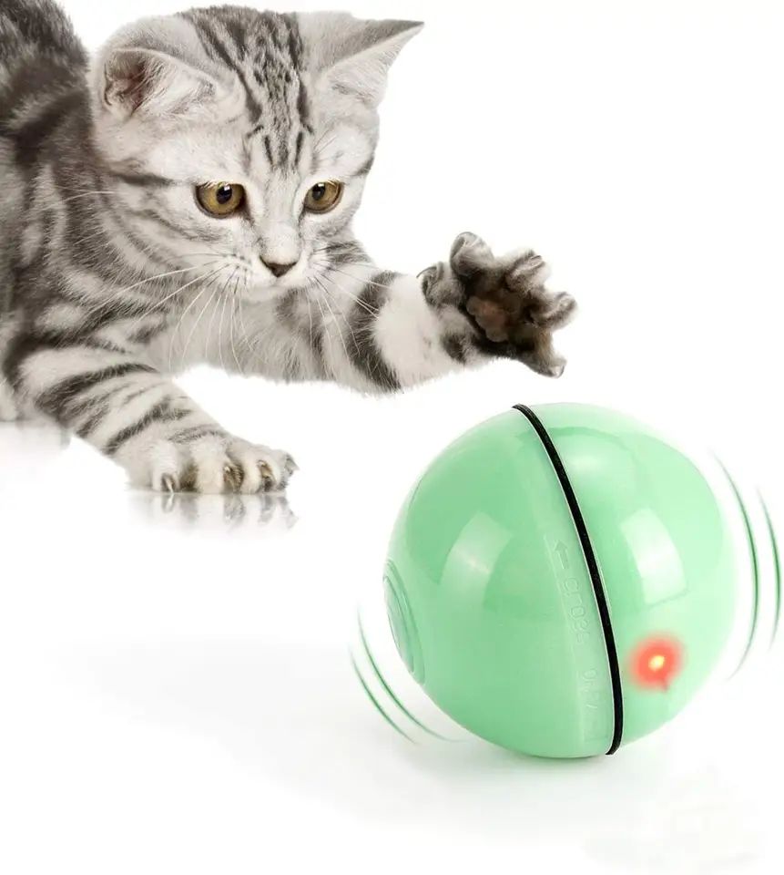 Interactive Cat 360 Degree Self Auto Rotating Intelligent Toys Smart Rechargeable Spinning Kitten Funny Chaser Roller