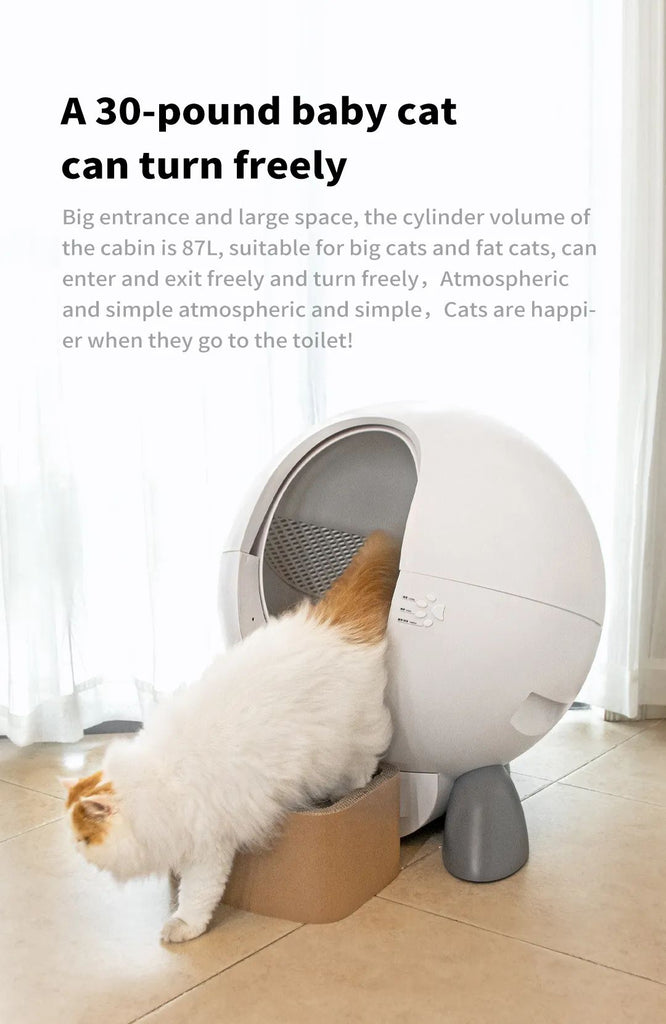 Self-cleaning Cat Litter Box APP Control Cat Litter Tray Automatic Cat Toilet