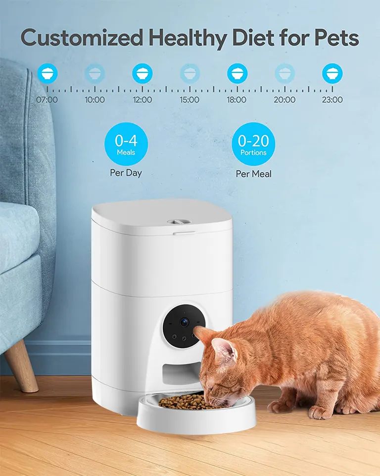 2023New 4L camera recording function APP and WIFI control can be timed quantitative pet automatic smart feeder for cats and dogs