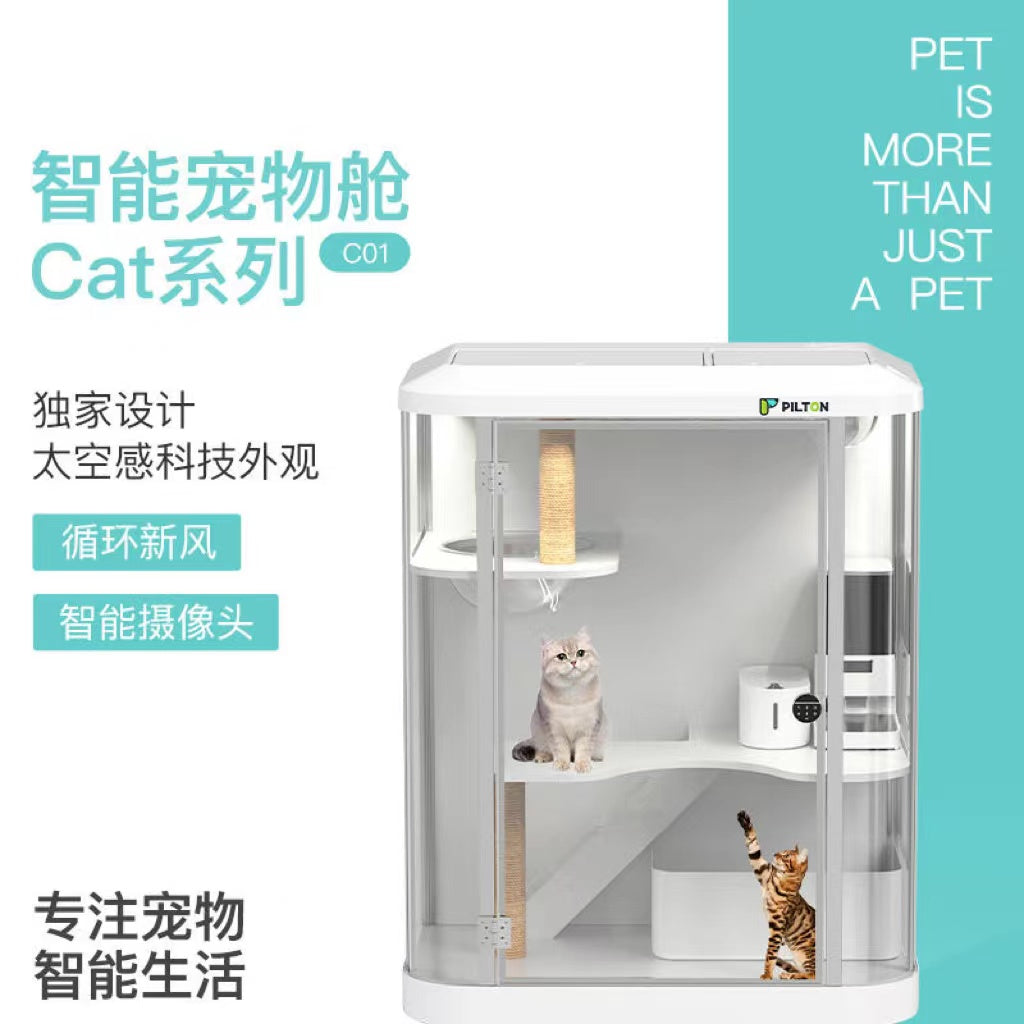 New smart pet cabin with camera night vision function intelligent feeding large cat house circulating fresh air fully 