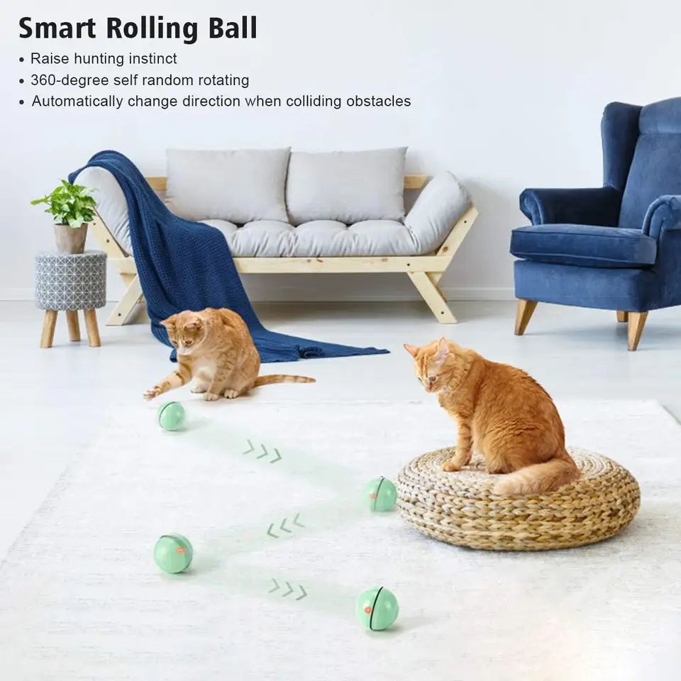 2021 Popular Smart Electric LED Interactive Cat Laser Toy Ball for Playing and IQ