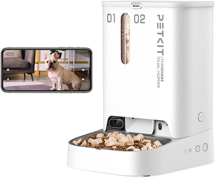 PETKIT Automatic Cat Feeder, 2.4GHz WiFi Automatic Pet Feeder for Cats and Dogs Smart Pet Dry Food Dispenser