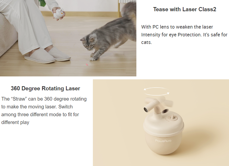  USB Rechargeable Automatic Rotating Catch Training Tumbler Factory Smart Pet Toy Laser Cat Interactive Toy