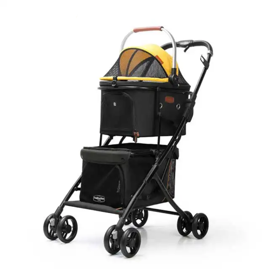  Can Accommodate Multiple Cats And Dogs Double Layer Travel Pet Stroller Dog Going Out Foldable Stroller