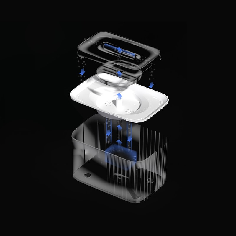 The automatic wireless pet fountain water dispenser adopts wireless charging technology, which is easy to clean and does not need to be plugged in. It is ultra-quiet and multi-filtered water quality, which has a good safety protection effect on cats 