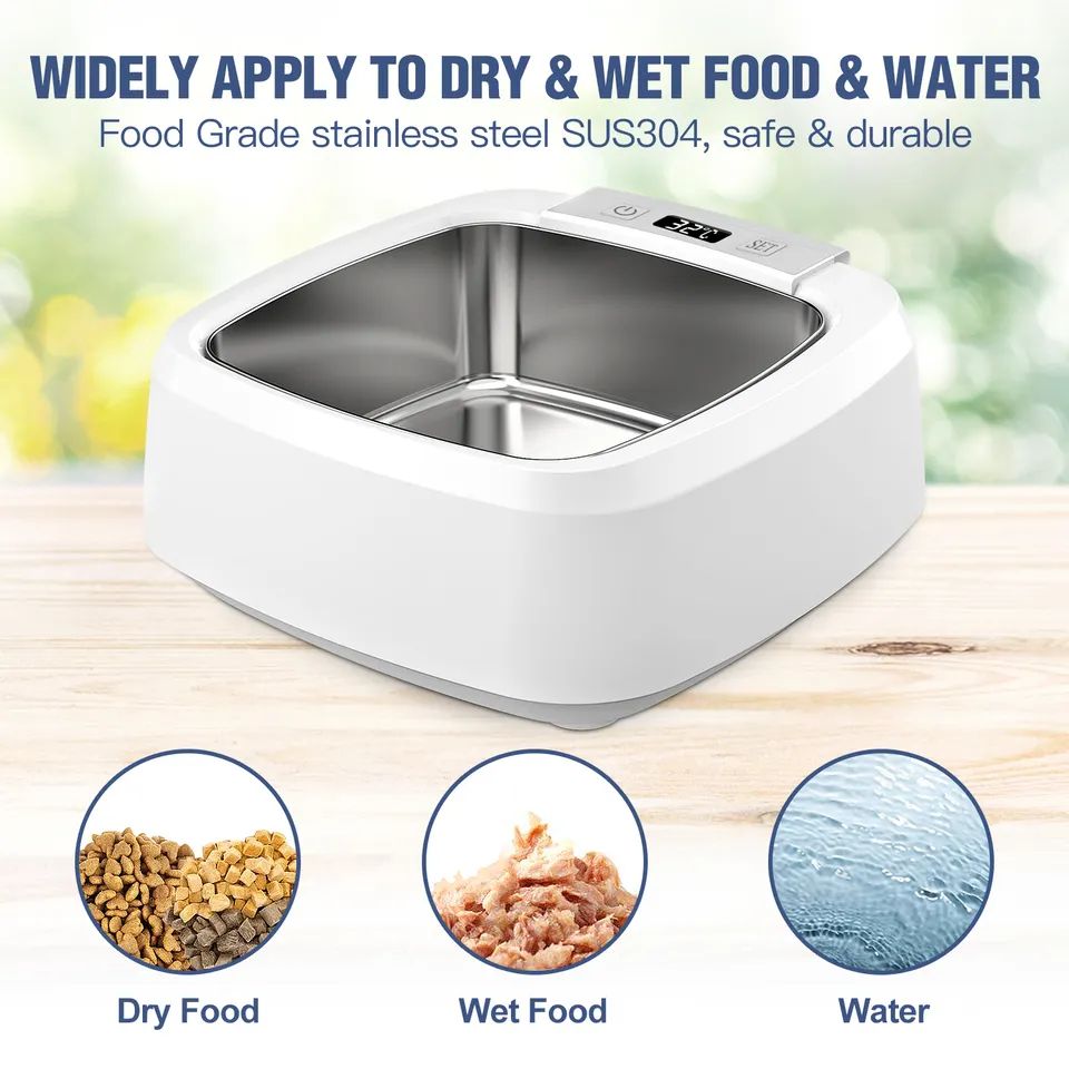 Smart Pet bowl 304 Stainless Steel Automatic Food Feeder Drinking Water Bowl 