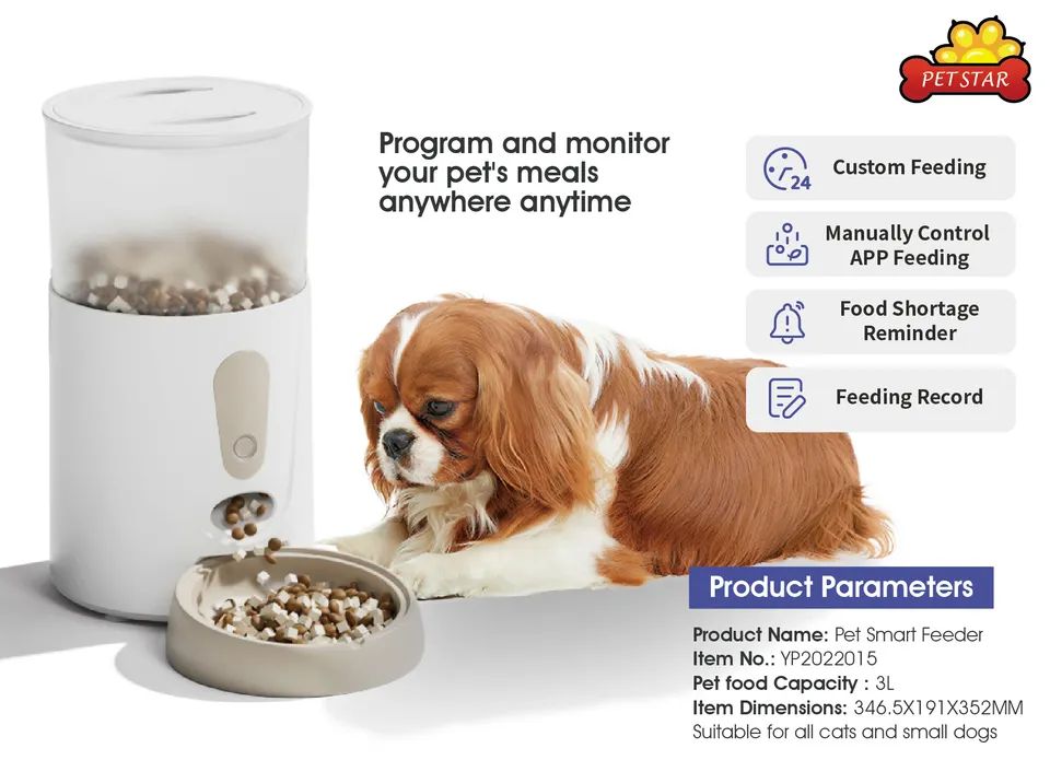 Wholesale new intelligent APP control voice play 4L capacity controllable pet cat and dog feeder OEM