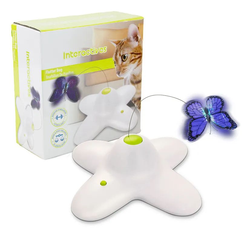 Wholesale Interactive Electric Butterfly Teaser Scratching Pet Toy Electric Toy 