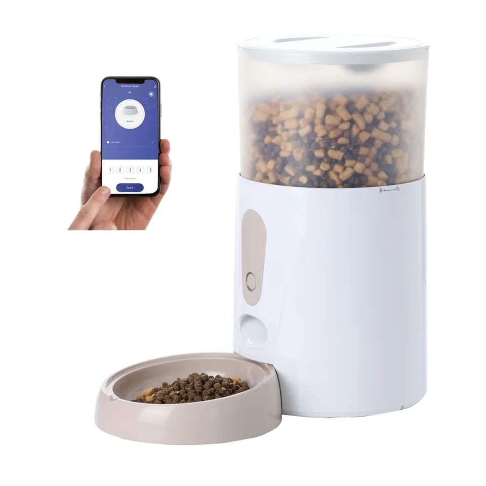 APP control voice play 4L capacity controllable pet cat and dog feeder OEM